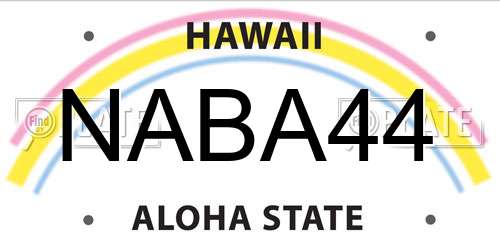 NABA44 Hawaii License Plate
