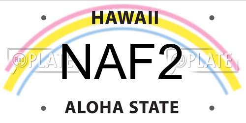 NAF2 Hawaii License Plate