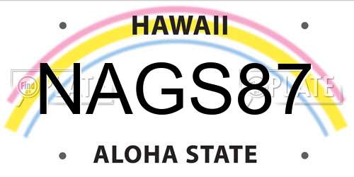 NAGS87 Hawaii License Plate