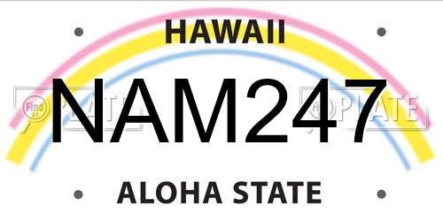 NAM247 Hawaii License Plate