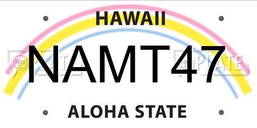 NAMT47 Hawaii License Plate