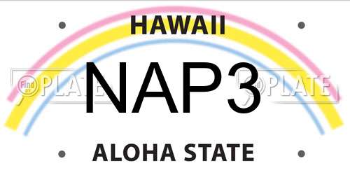 NAP3 Hawaii License Plate
