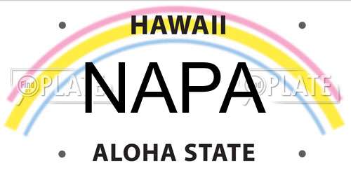 NAPA Hawaii License Plate