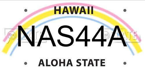 NAS44A Hawaii License Plate