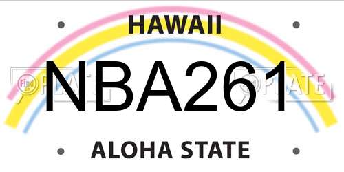 NBA261 Hawaii License Plate