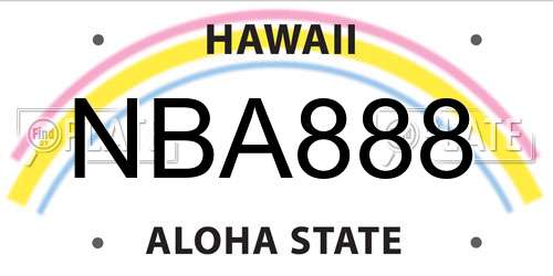 NBA888 Hawaii License Plate