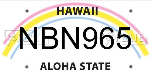 NBN965 Hawaii License Plate