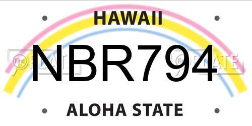 NBR794 Hawaii License Plate
