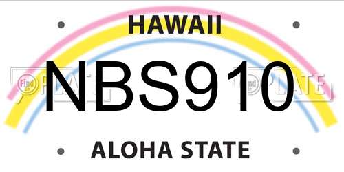 NBS910 Hawaii License Plate