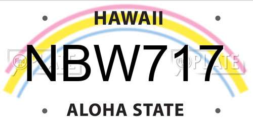 NBW717 Hawaii License Plate