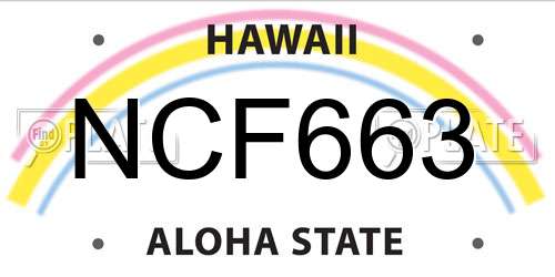 NCF663 Hawaii License Plate