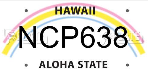 NCP638 Hawaii License Plate