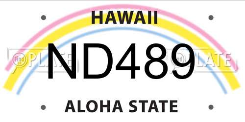 ND489 Hawaii License Plate