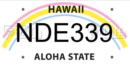 NDE339 Hawaii License Plate