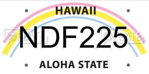NDF225 Hawaii License Plate