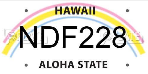 NDF228 Hawaii License Plate