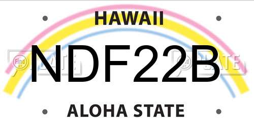 NDF22B Hawaii License Plate