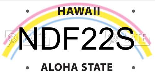 NDF22S Hawaii License Plate