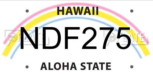 NDF275 Hawaii License Plate