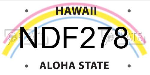NDF278 Hawaii License Plate