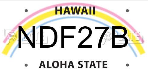 NDF27B Hawaii License Plate