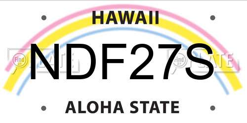 NDF27S Hawaii License Plate