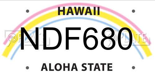 NDF680 Hawaii License Plate