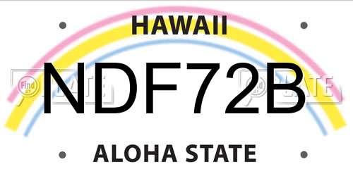 NDF72B Hawaii License Plate