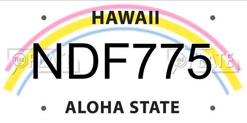 NDF775 Hawaii License Plate