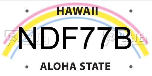 NDF77B Hawaii License Plate