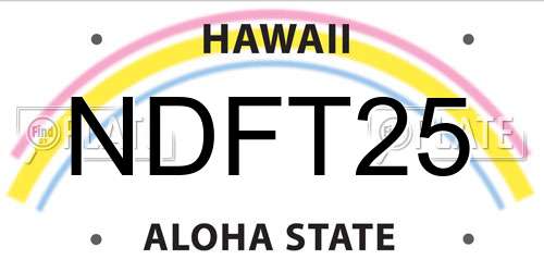 NDFT25 Hawaii License Plate