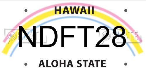 NDFT28 Hawaii License Plate