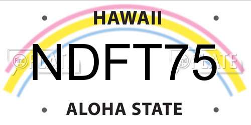 NDFT75 Hawaii License Plate