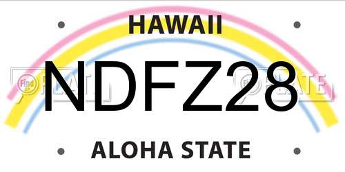 NDFZ28 Hawaii License Plate