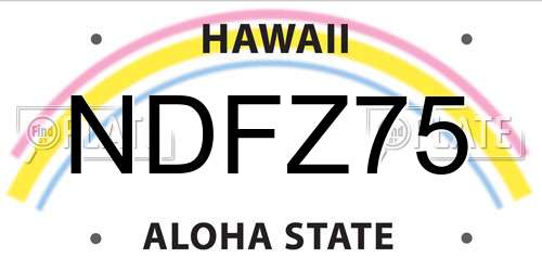 NDFZ75 Hawaii License Plate