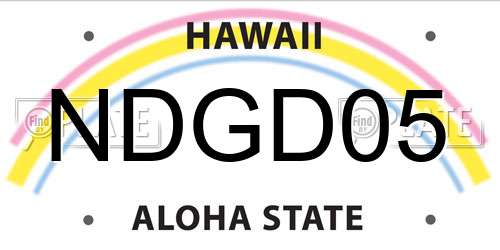 NDGD05 Hawaii License Plate