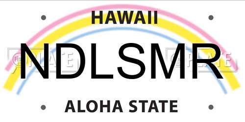 NDLSMR Hawaii License Plate
