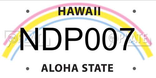 NDP007 Hawaii License Plate