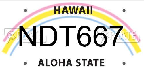 NDT667 Hawaii License Plate