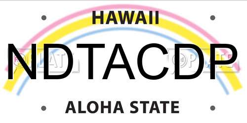 NDTACDP Hawaii License Plate