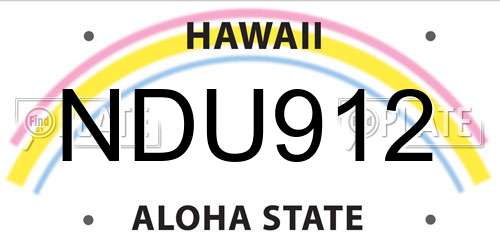 NDU912 Hawaii License Plate