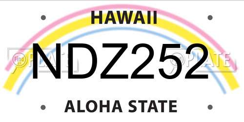 NDZ252 Hawaii License Plate