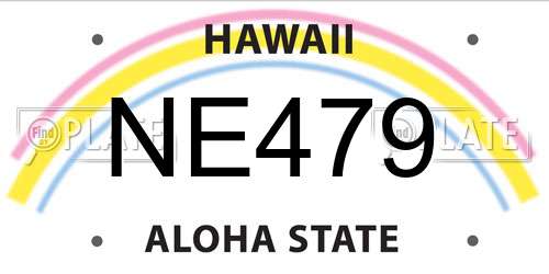 NE479 Hawaii License Plate