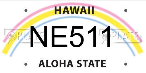 NE511 Hawaii License Plate