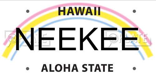 NEEKEE Hawaii License Plate