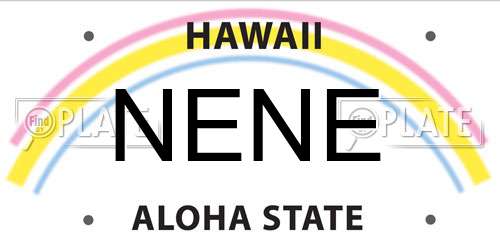 NENE Hawaii License Plate