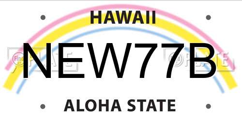 NEW77B Hawaii License Plate