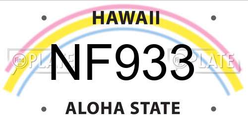 NF933 Hawaii License Plate