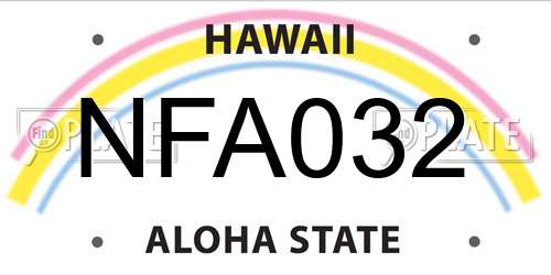 NFA032 Hawaii License Plate