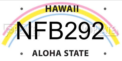 NFB292 Hawaii License Plate